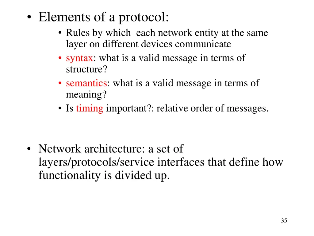 elements of a protocol rules by which each