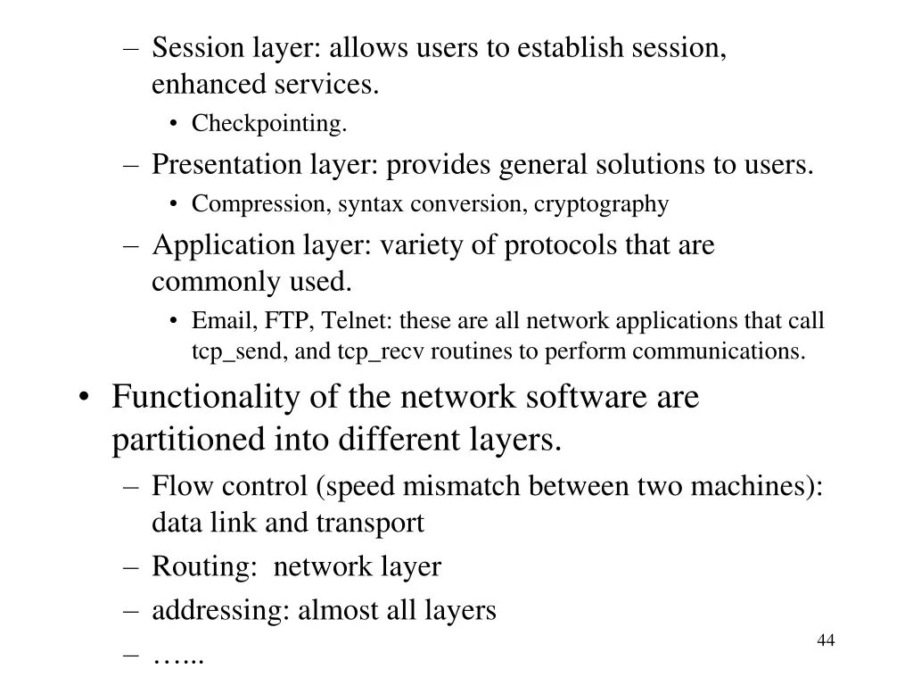 session layer allows users to establish session