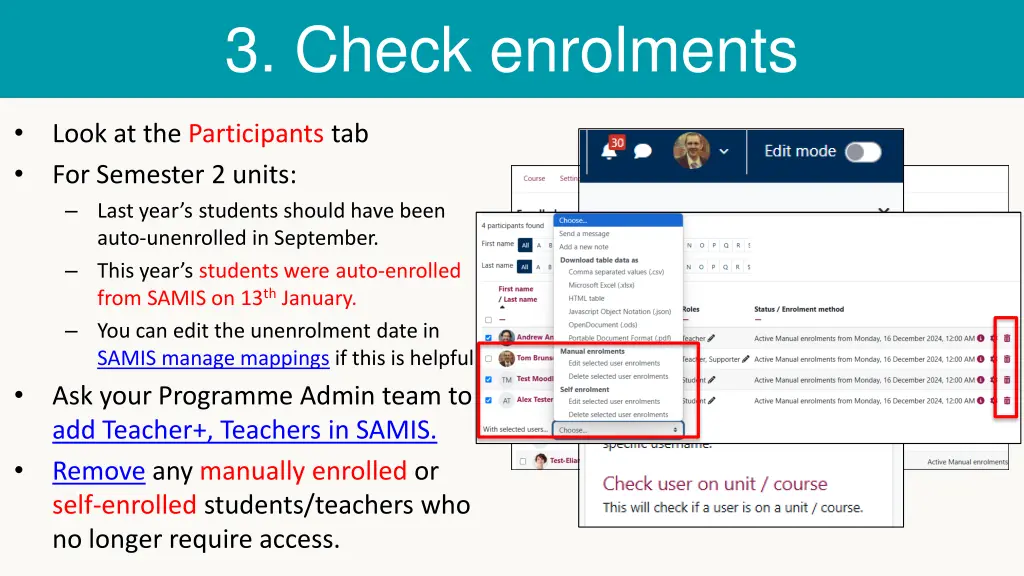 3 check enrolments