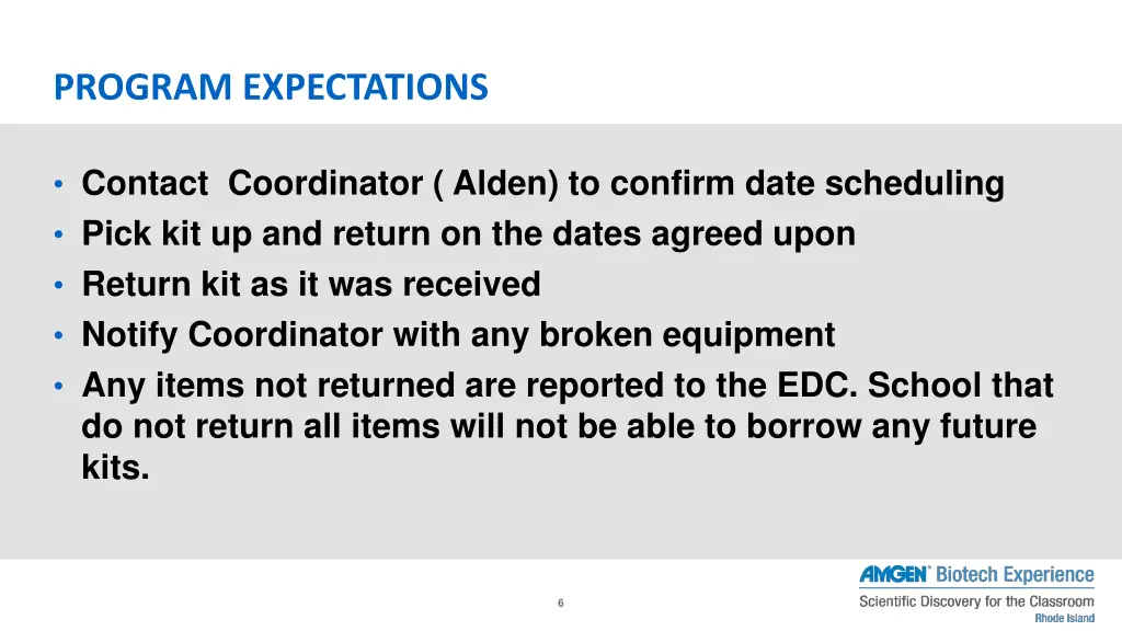program expectations 1