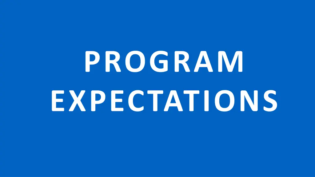 program expectations