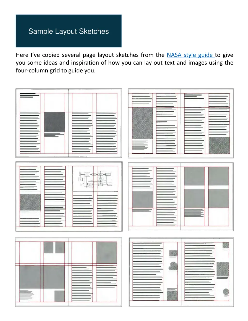 sample layout sketches