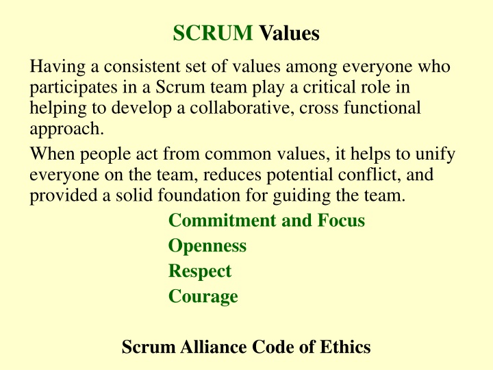 scrum values