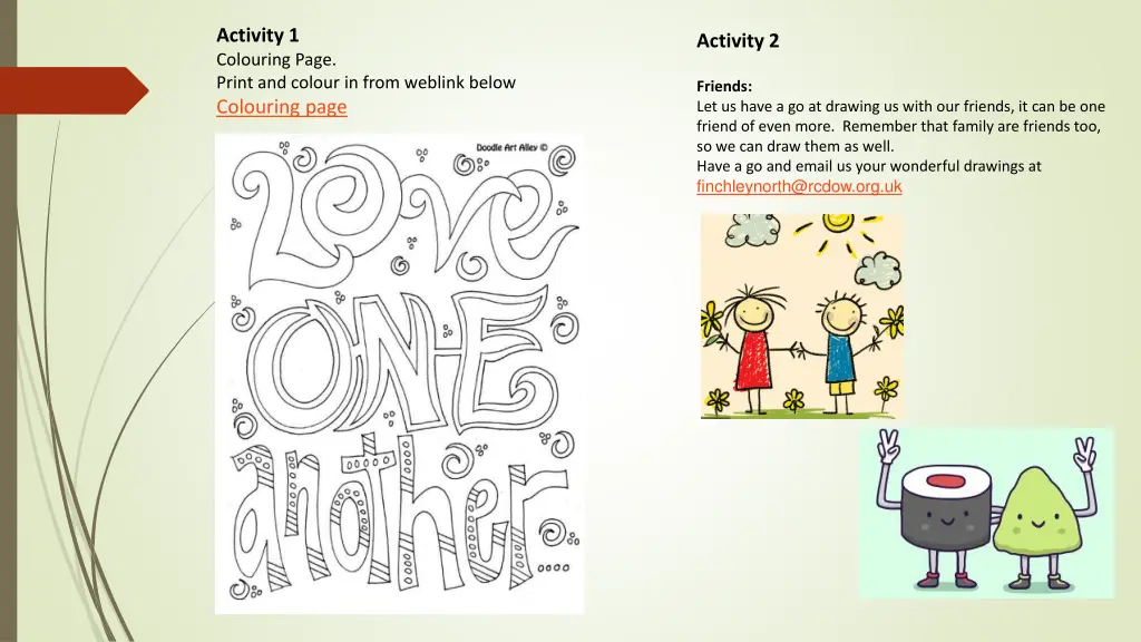 activity 1 colouring page print and colour