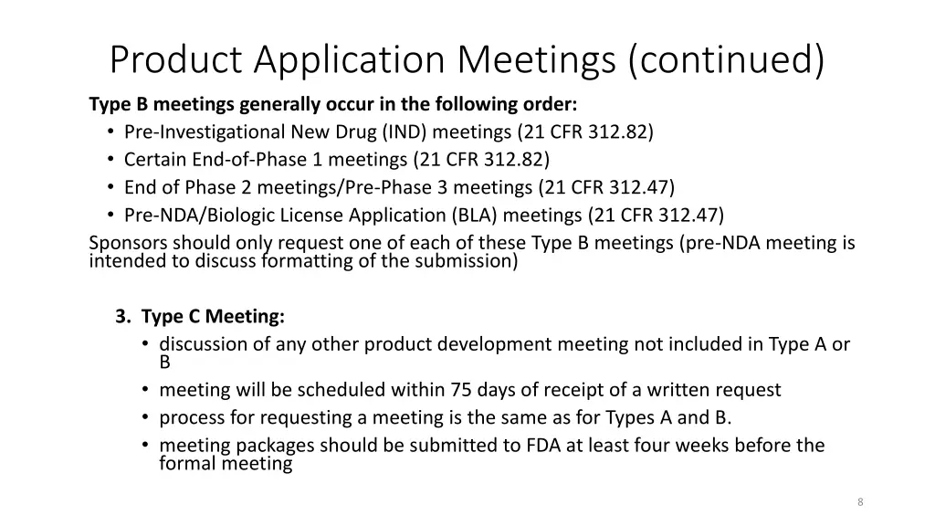 product application meetings continued 1