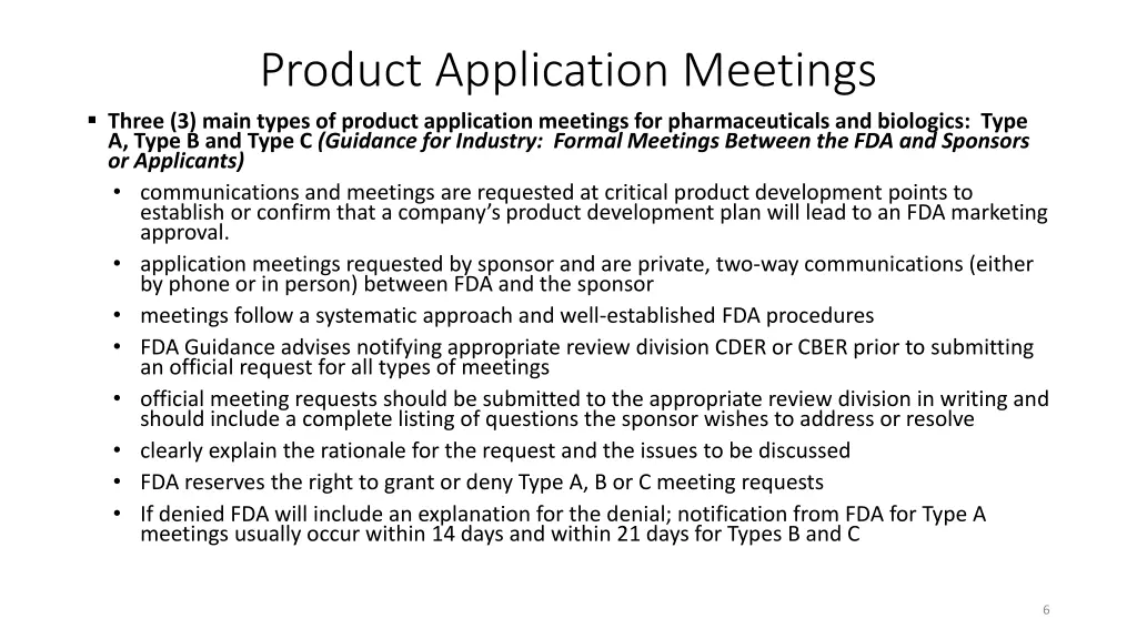 product application meetings three 3 main types