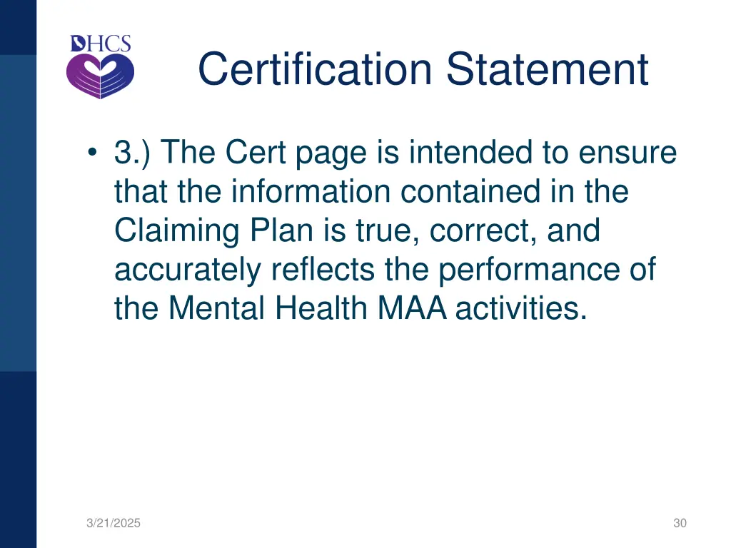 certification statement