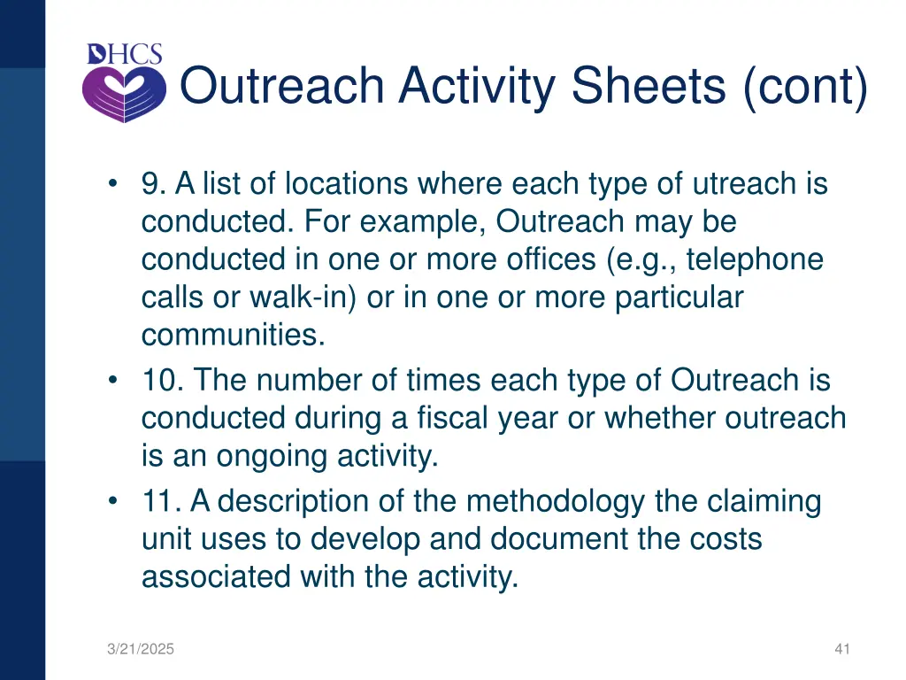 outreach activity sheets cont