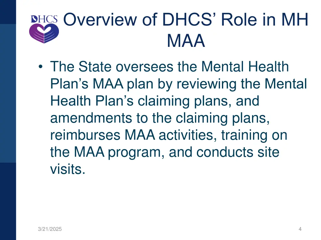 overview of dhcs role in mh maa
