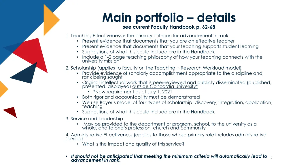 main portfolio details see current faculty