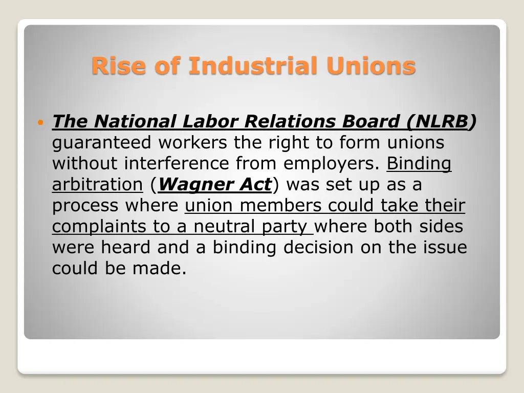 rise of industrial unions