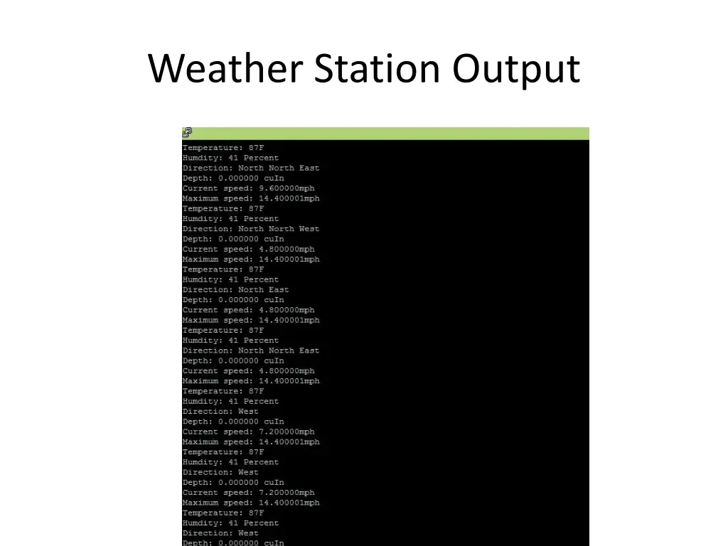 weather station output