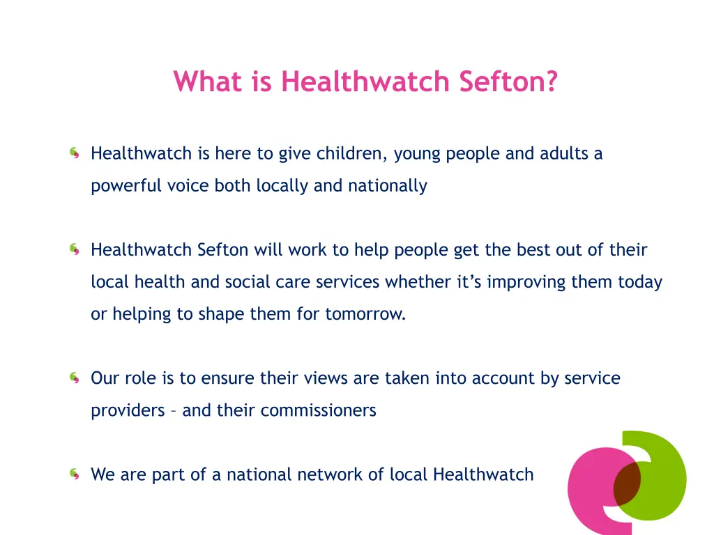 what is healthwatch sefton