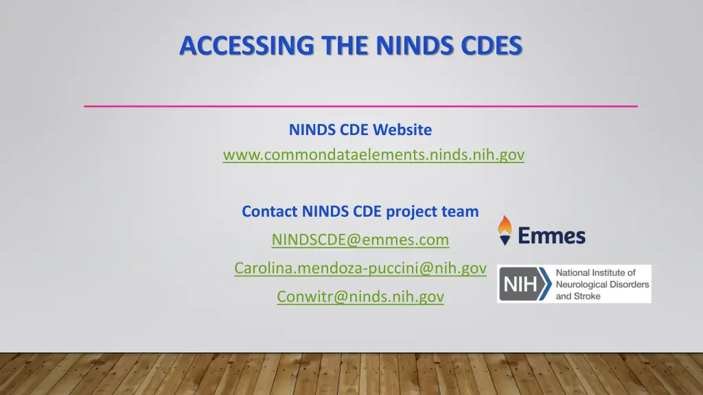 accessing the ninds cdes