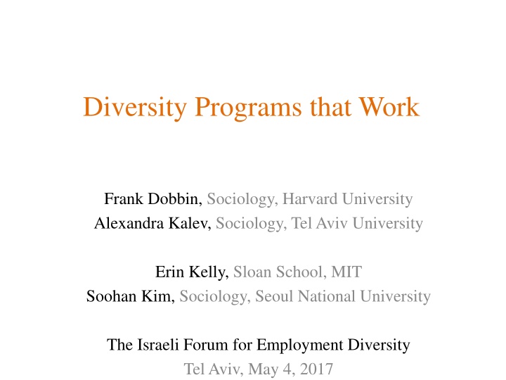 diversity programs that work