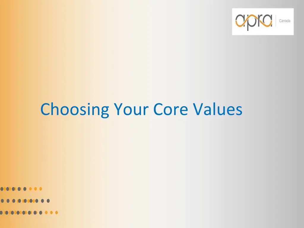 choosing your core values
