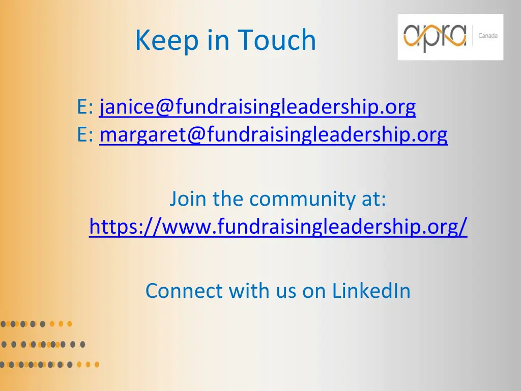 keep in touch