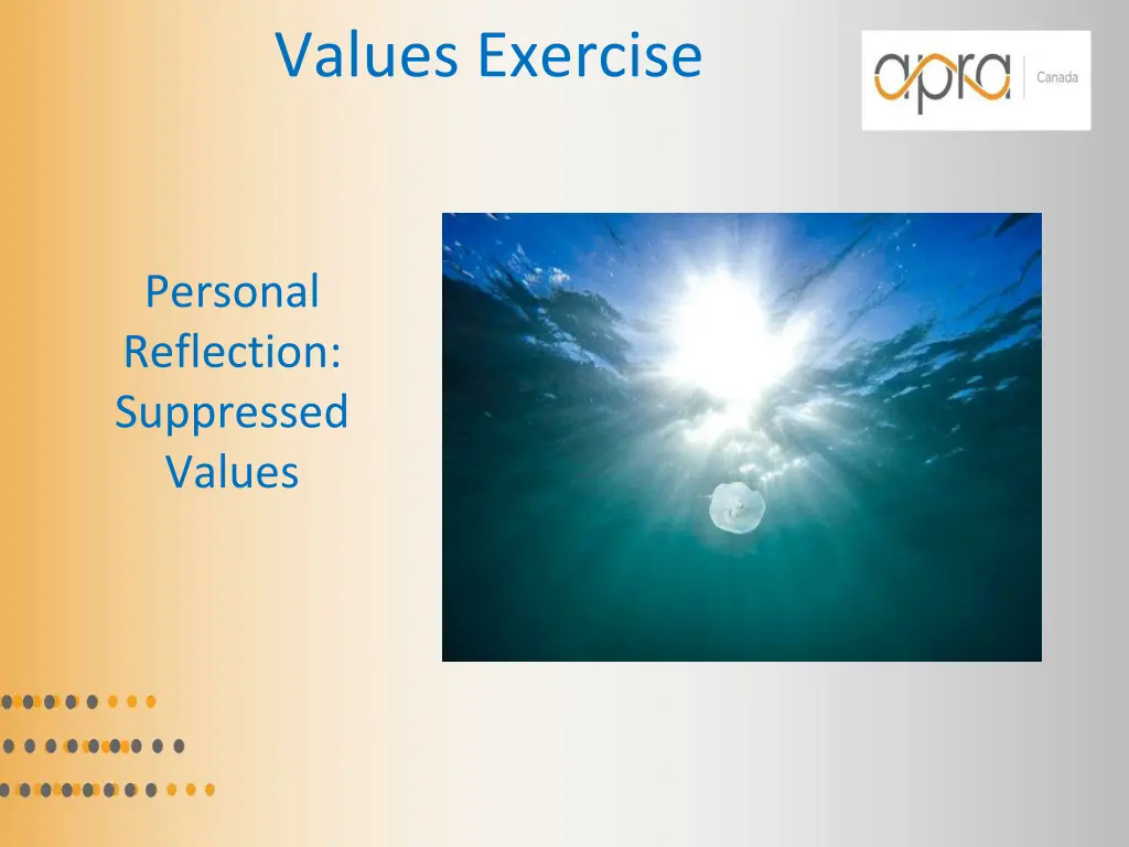 values exercise 1