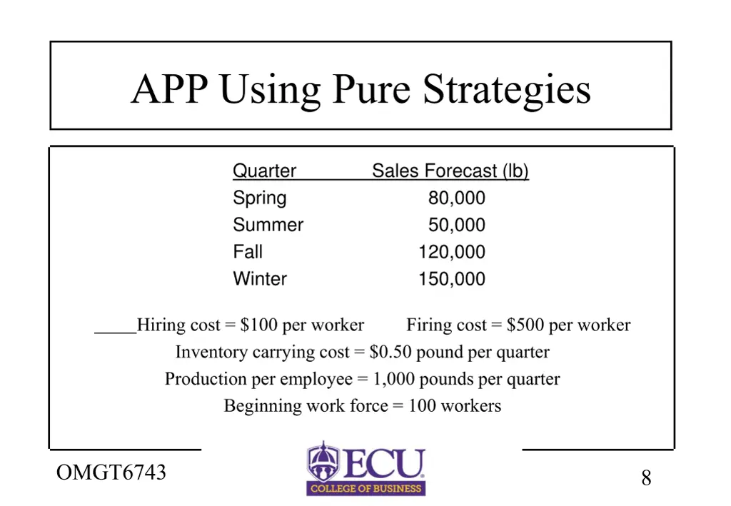app using pure strategies