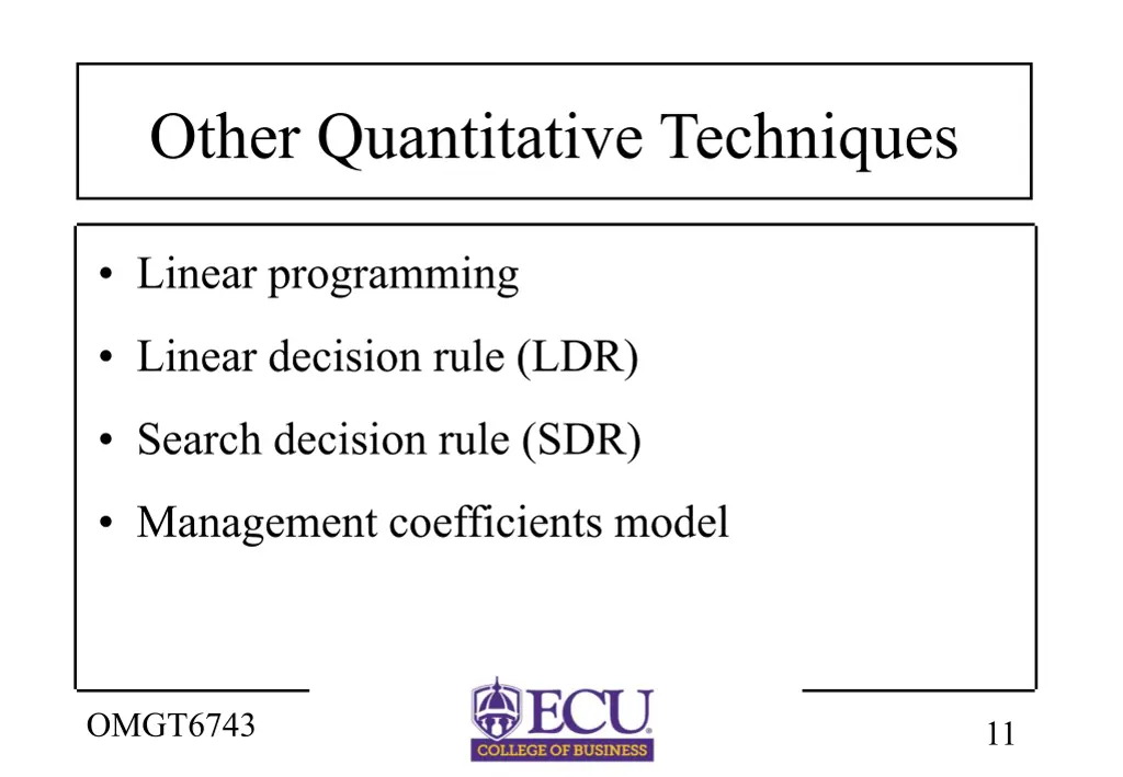 other quantitative techniques
