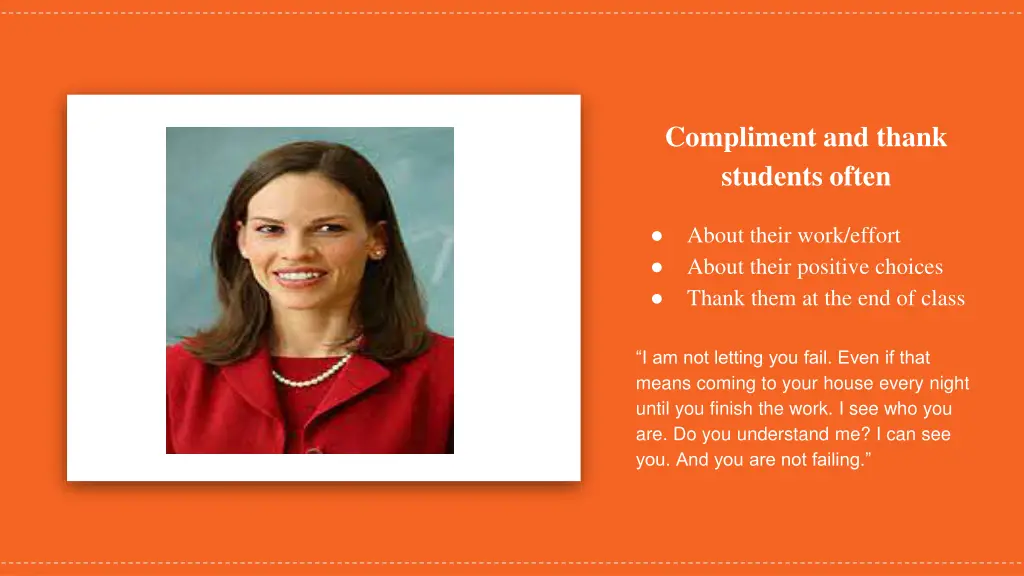 compliment and thank students often