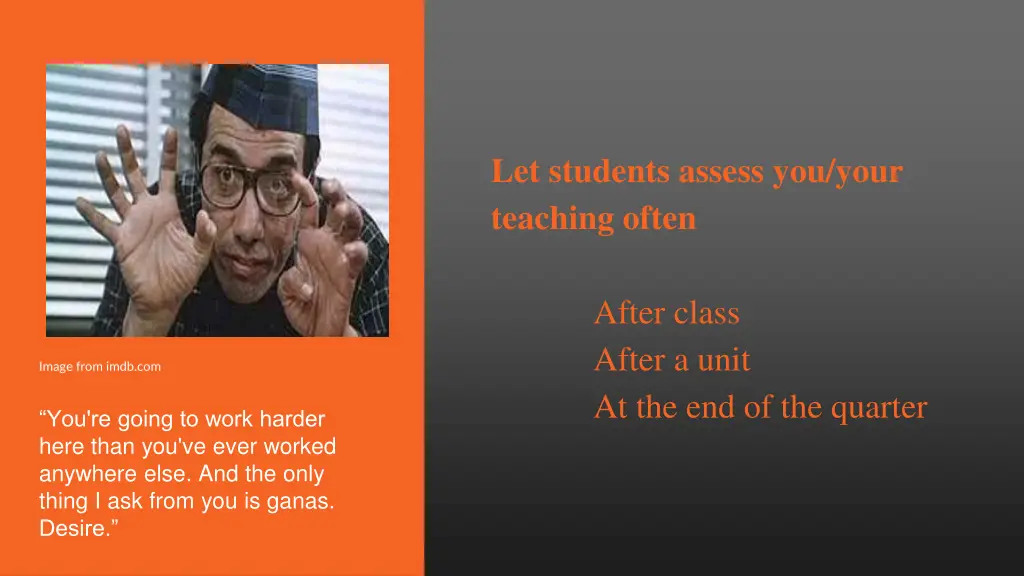 let students assess you your teaching often