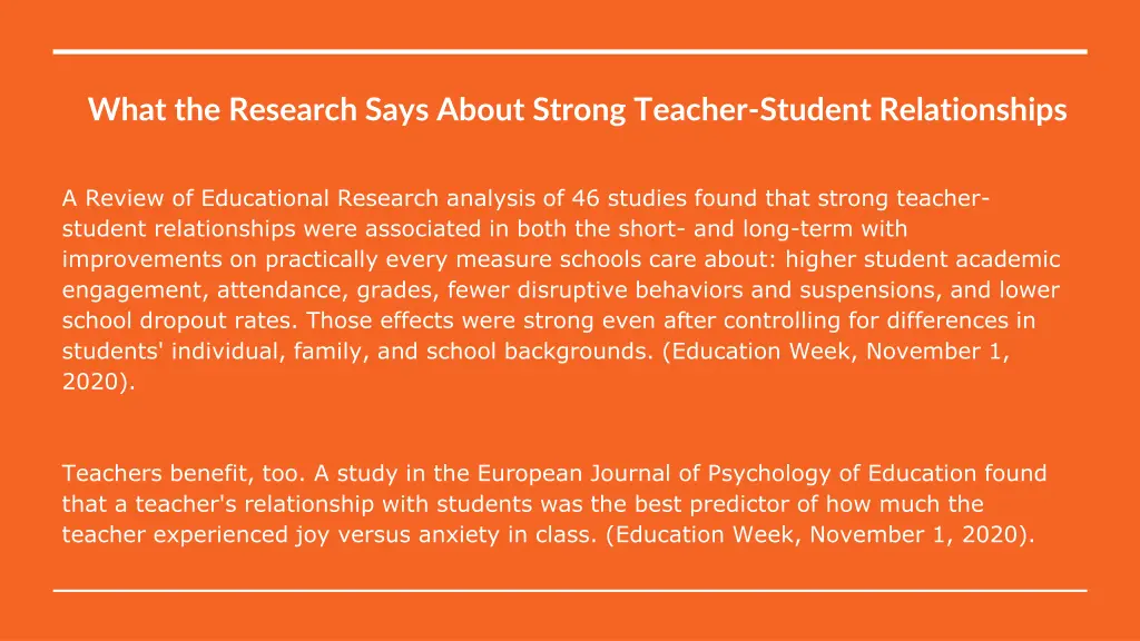what the research says about strong teacher