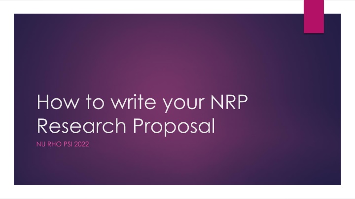 how to write your nrp research proposal