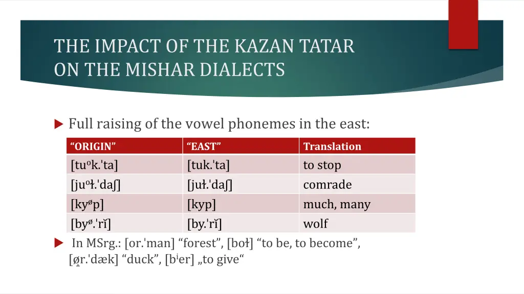 the impact of the kazan tatar on the mishar 1