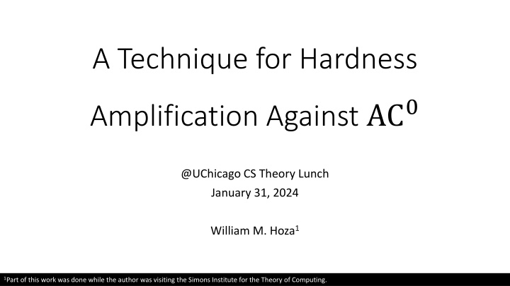 a technique for hardness