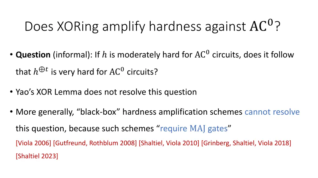does xoring amplify hardness against ac 0