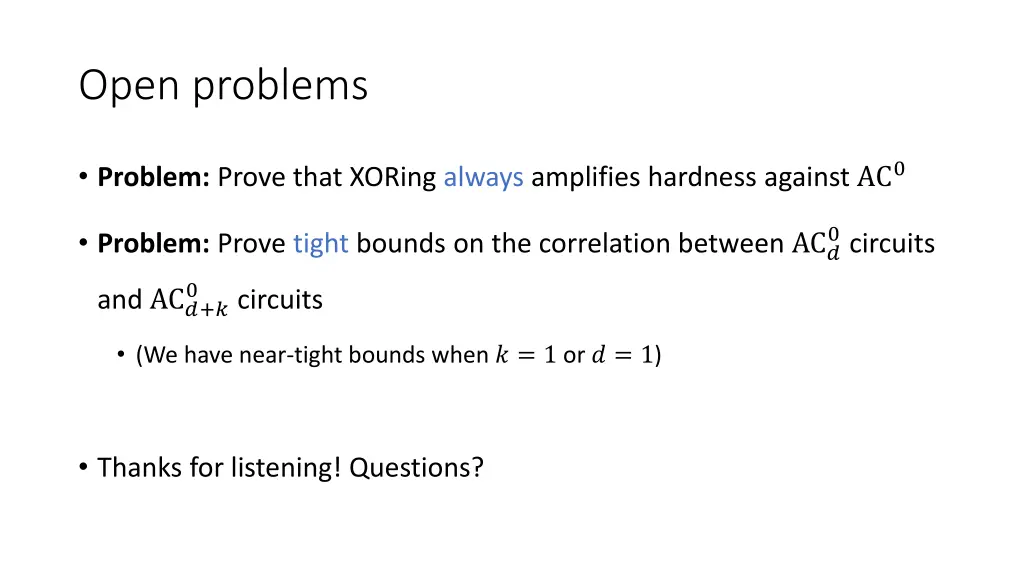 open problems