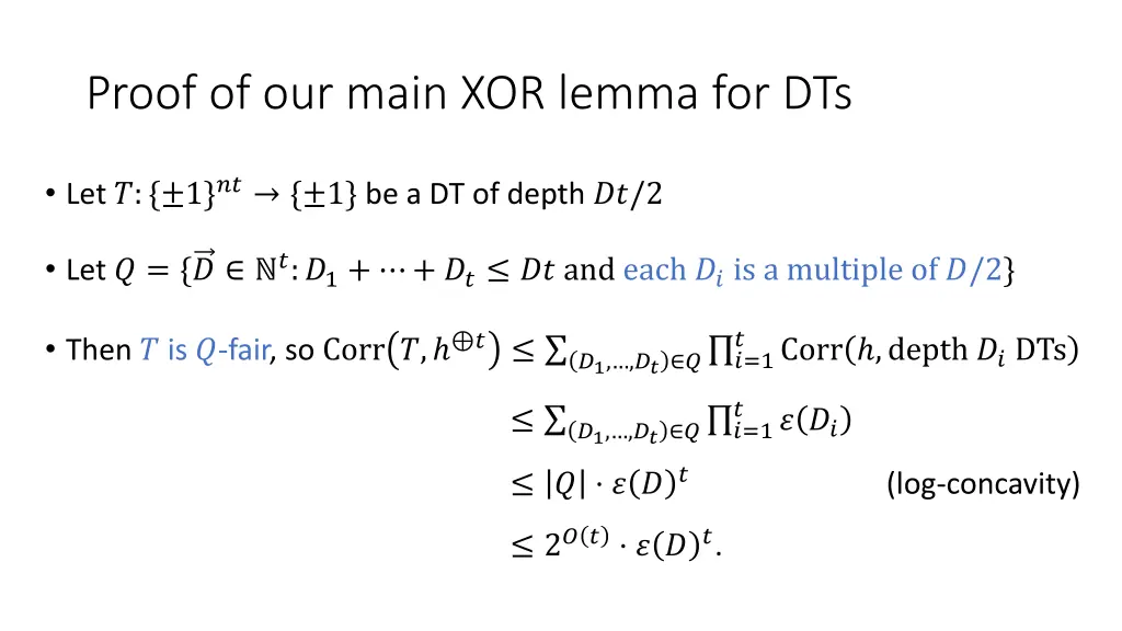 proof of our main xor lemma for dts