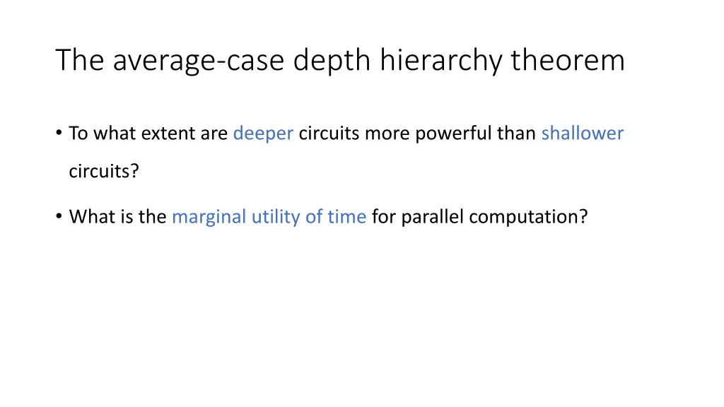 the average case depth hierarchy theorem