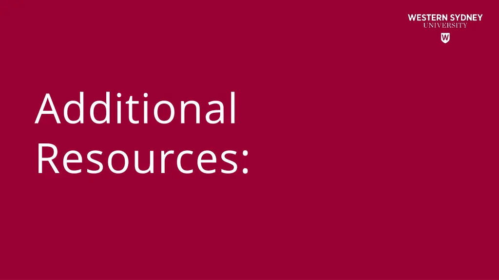 additional resources