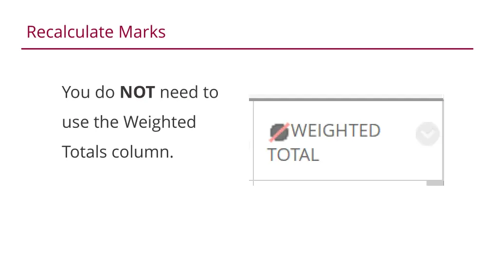 recalculate marks