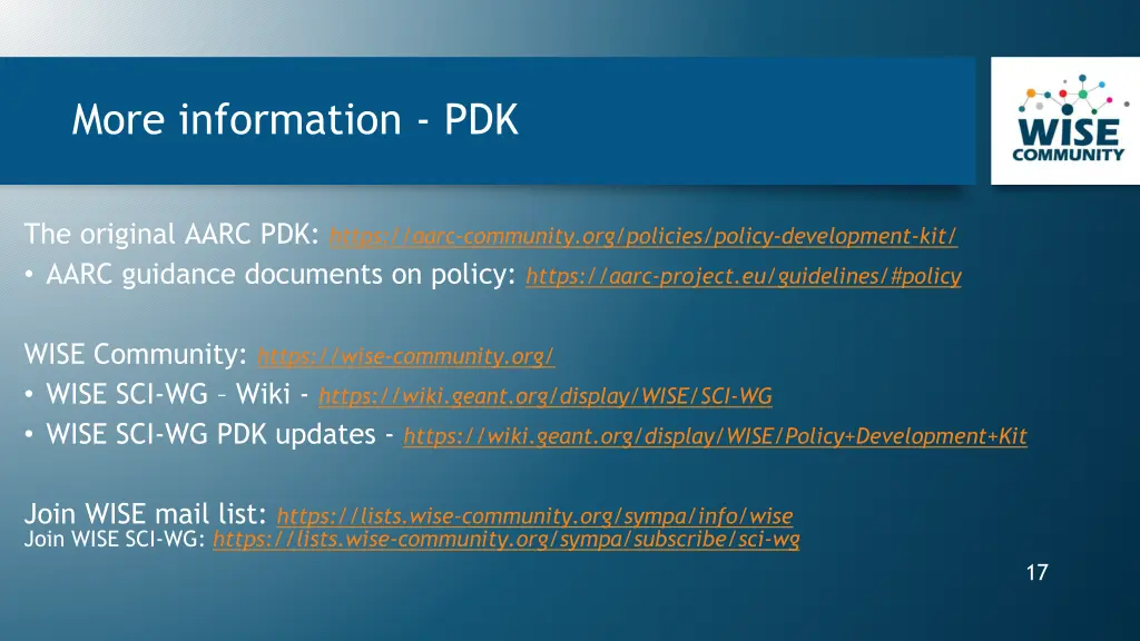 more information pdk