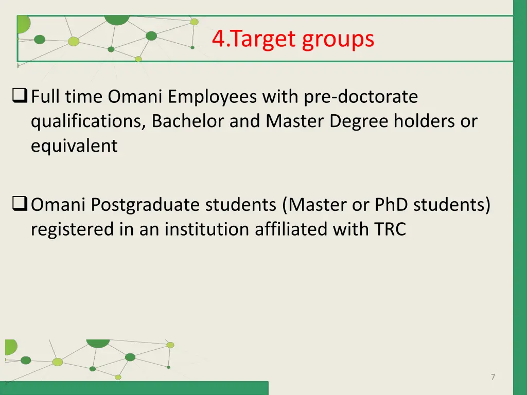 4 target groups