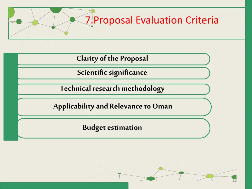 7 proposal evaluation criteria