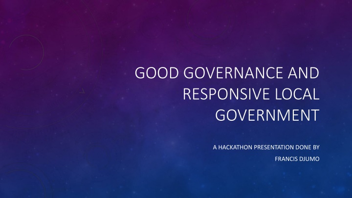 good governance and responsive local government