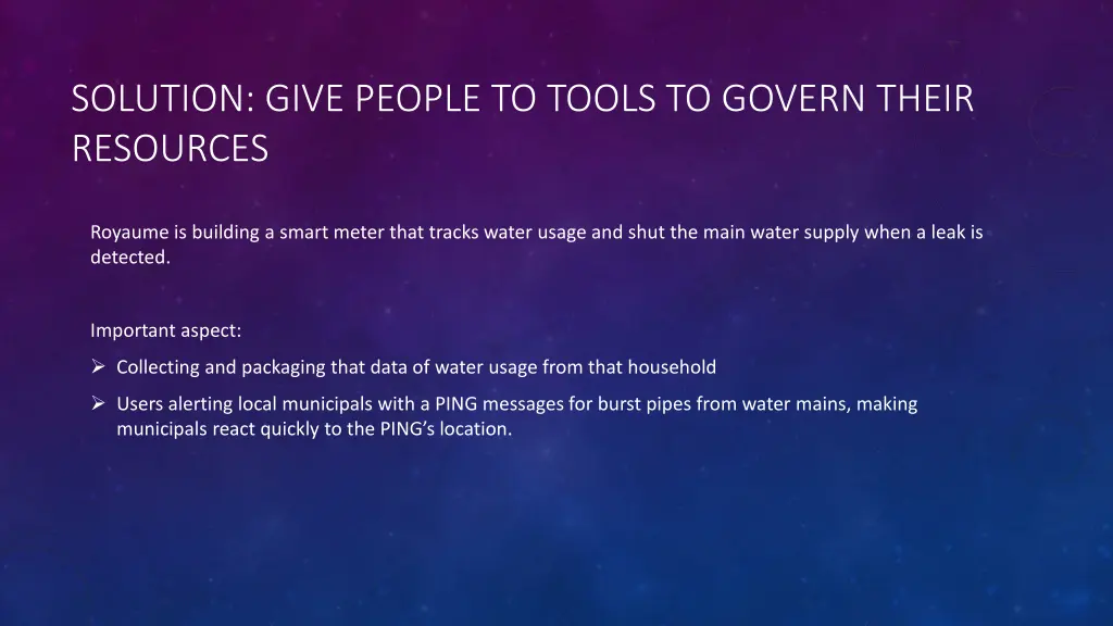 solution give people to tools to govern their