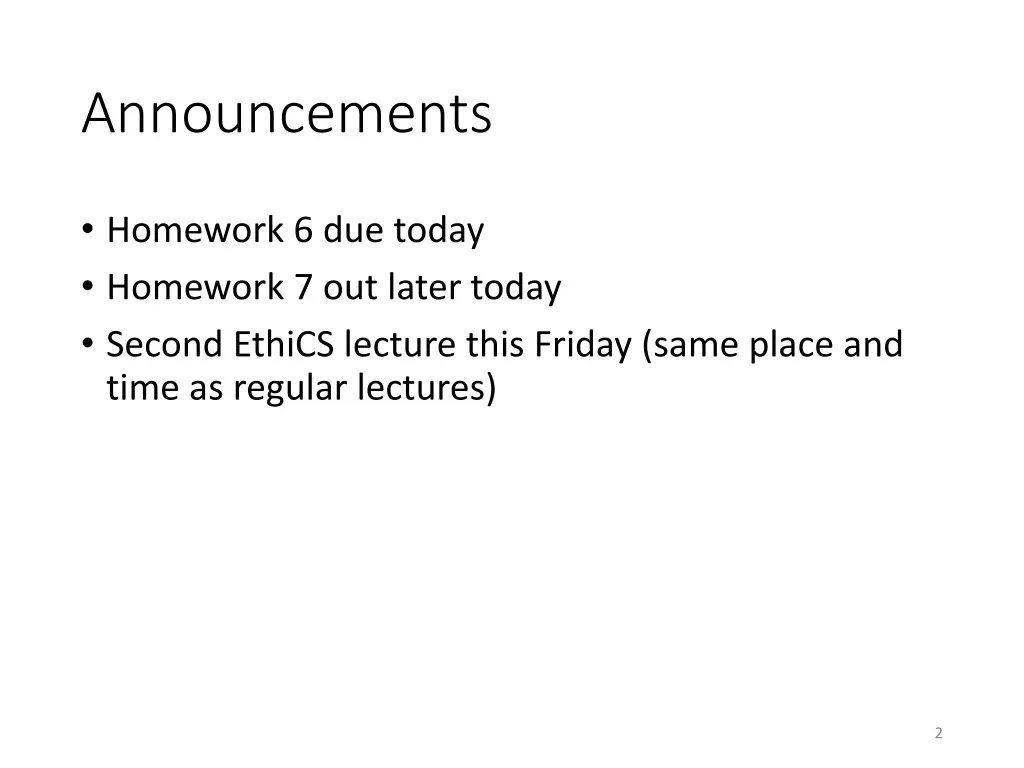 announcements