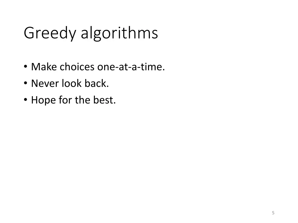 greedy algorithms
