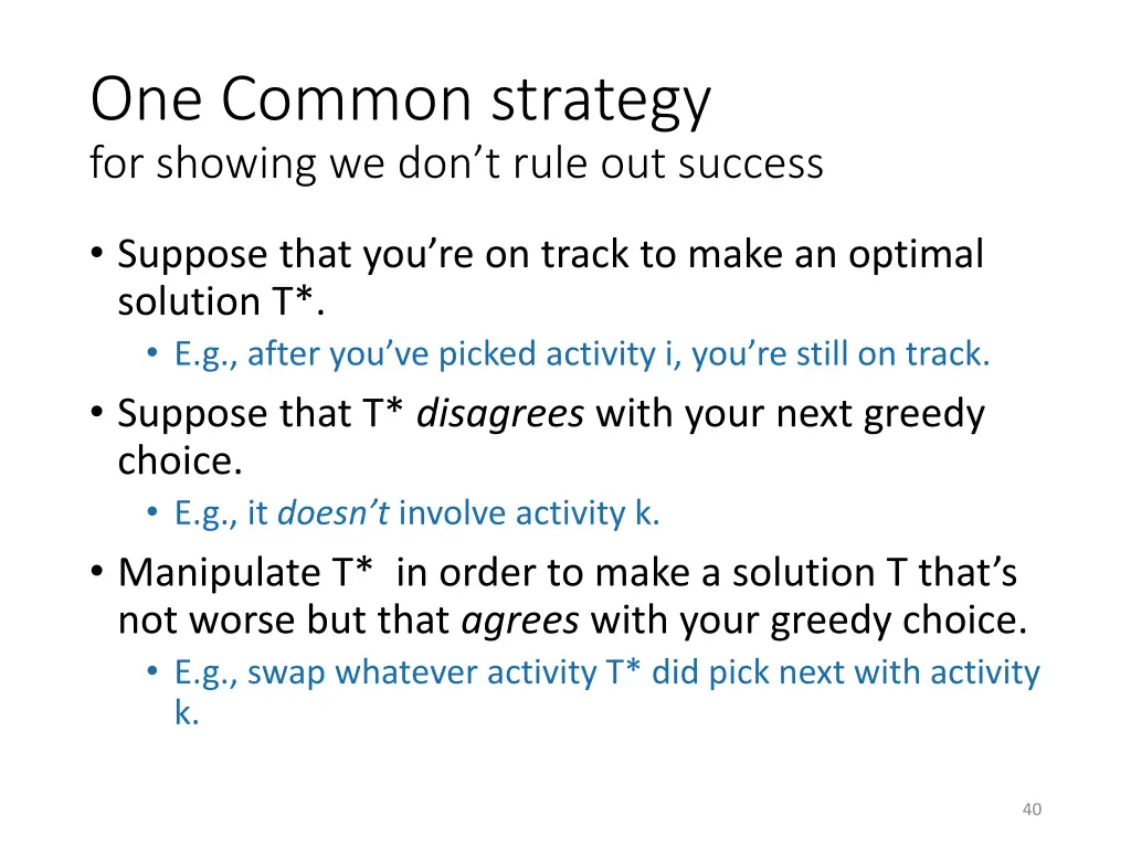 one common strategy for showing we don t rule