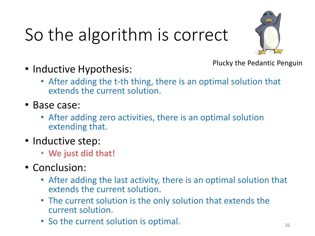so the algorithm is correct 1