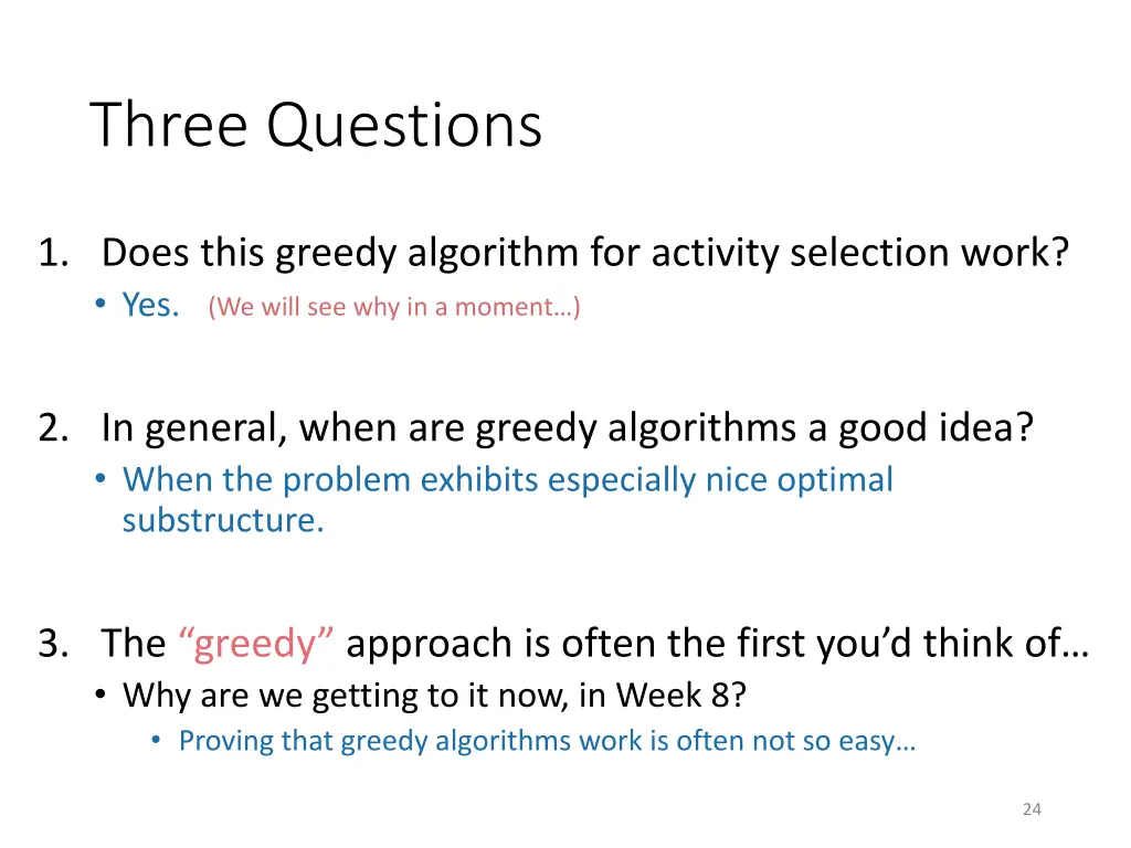 three questions