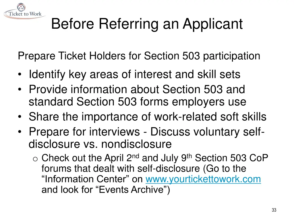 before referring an applicant