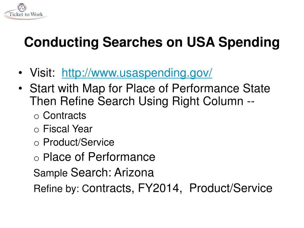 conducting searches on usa spending