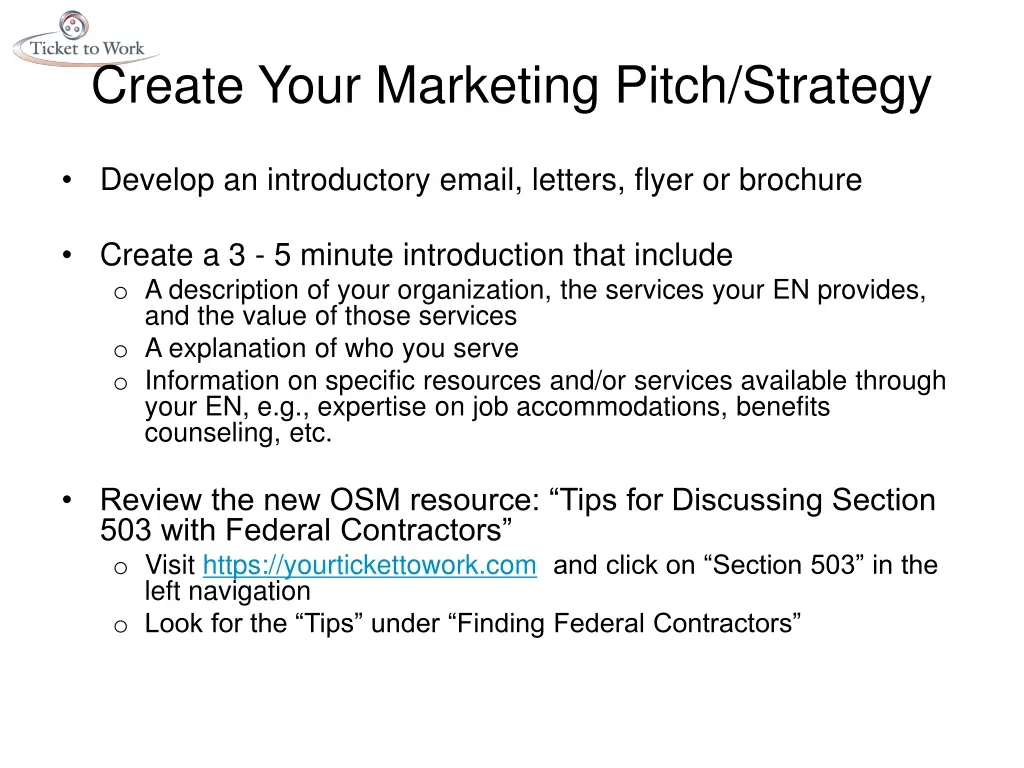 create your marketing pitch strategy