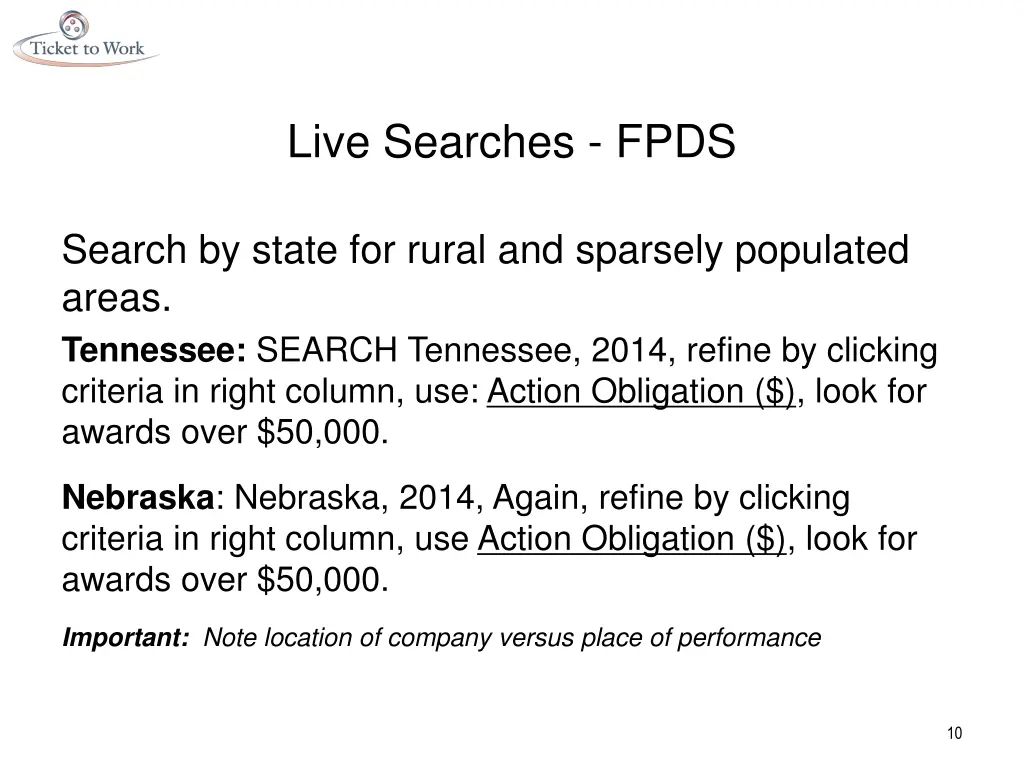live searches fpds